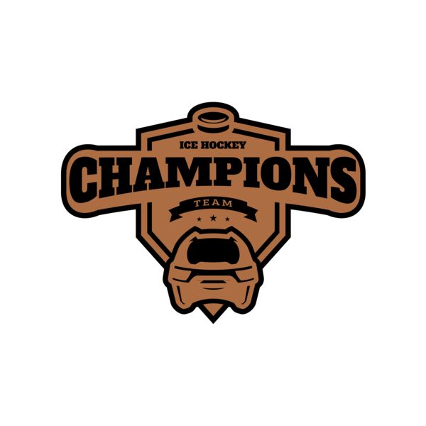 Champions Team Ice Hockey logo template Vignette