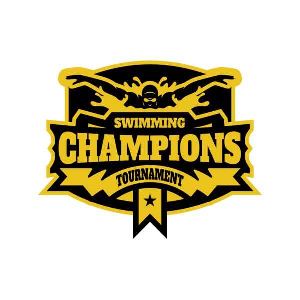 Champions Swimming Tournament logo template Vignette