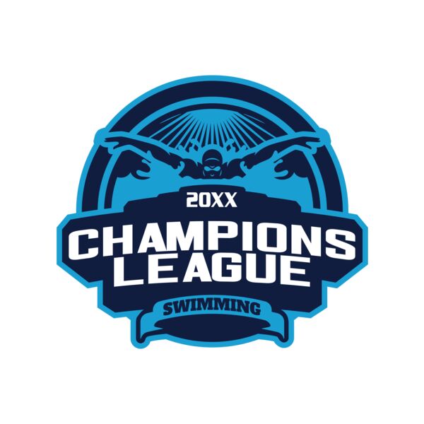 Champions League Swimming logo template Vignette
