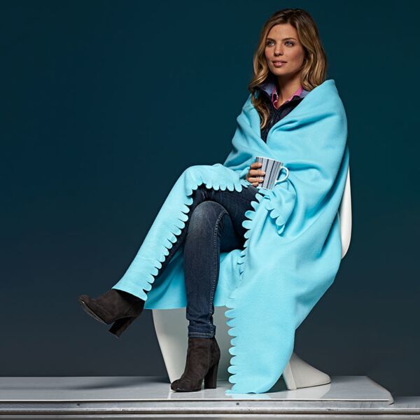 Plaid polaire avec frange Vignette