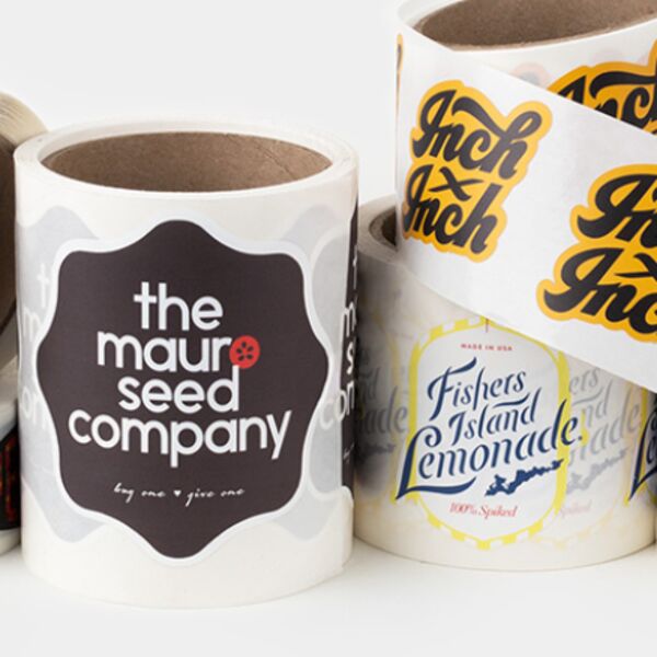 Rouleau etiquettes decoupees a la forme Vignette