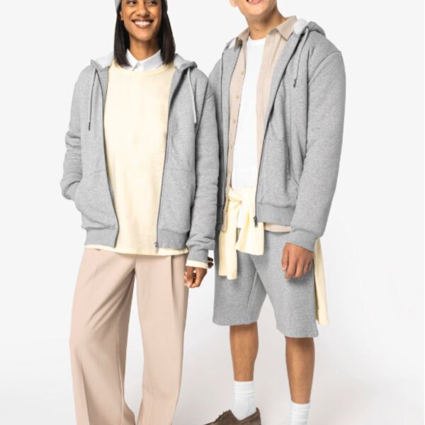 Sweat zippé doublé en sherpa unisexe BIO Vignette