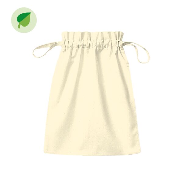 Sac avec cordon en coton organique Vignette